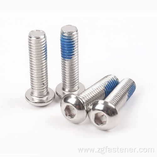 Stainless steel screw with nylon patch thread locking screw with nylon patch